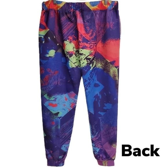 Retro 80's Inspired Paint Splat Colorful Joggers Women's Plus Size 2XL Retro - Picture 2 of 9